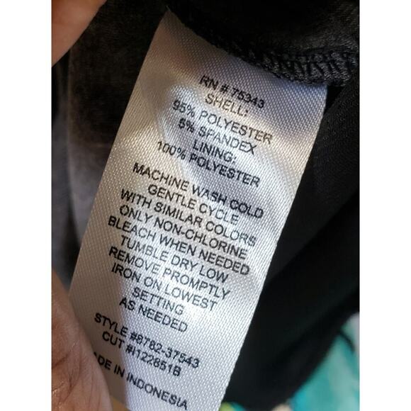 Fenn Wright Manson Shift Dress Women's 14 Multi Floral Stretch Bell Split Sleeve - Picture 7 of 13